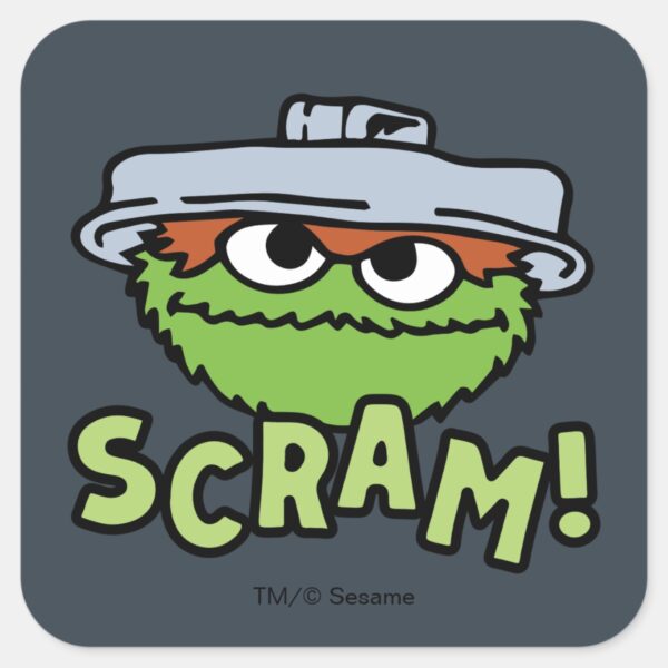 Sesame_Street___Oscar_the_Grouch_Scram!_Square_Sticker_1 Sesame Street Oscar The Grouch Scram Square Sticker