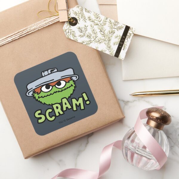 Sesame_Street___Oscar_the_Grouch_Scram!_Square_Sticker_5 Sesame Street Oscar The Grouch Scram Square Sticker