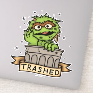 Sesame Street Oscar The Grouch Trashed Sticker