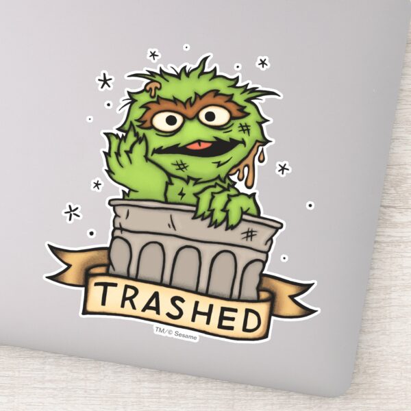 Sesame_Street___Oscar_the_Grouch_Trashed_Sticker_1 Sesame Street Oscar The Grouch Trashed Sticker