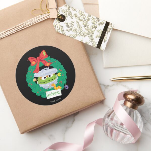 Sesame Street Oscar The Grouch Wreath Classic Round Sticker