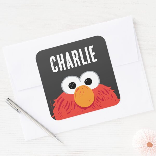 Sesame_Street___Personalized_Elmo_Big_Face_Square_Sticker_3 Sesame Street Personalized Elmo Big Face Square Sticker