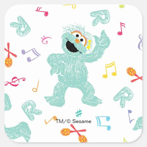 Sesame_Street___Rosita_Music_Scribble_Pattern_Square_Sticker_1 Sesame Street Rosita Music Scribble Pattern Square Sticker