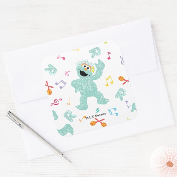 Sesame_Street___Rosita_Music_Scribble_Pattern_Square_Sticker_3 Sesame Street Rosita Music Scribble Pattern Square Sticker