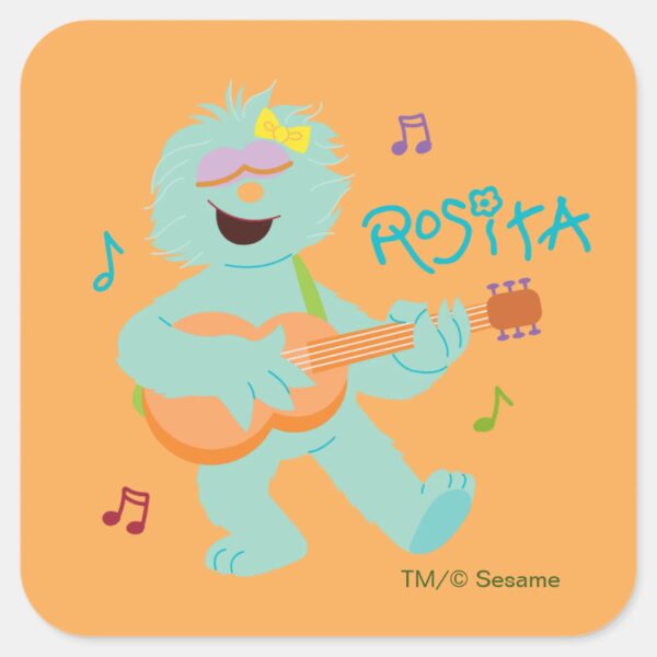 Sesame Street Rosita Playing Guitar Square Sticker