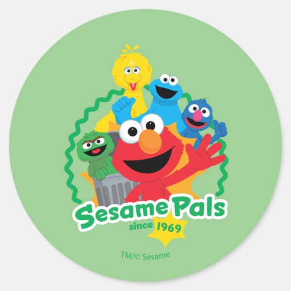 Sesame_Street___Sesame_Pals_Since_1969_Classic_Round_Sticker_1 Sesame Street Sesame Pals Since 1969 Classic Round Sticker