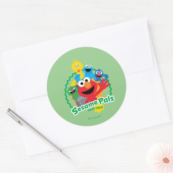 Sesame_Street___Sesame_Pals_Since_1969_Classic_Round_Sticker_3 Sesame Street Sesame Pals Since 1969 Classic Round Sticker