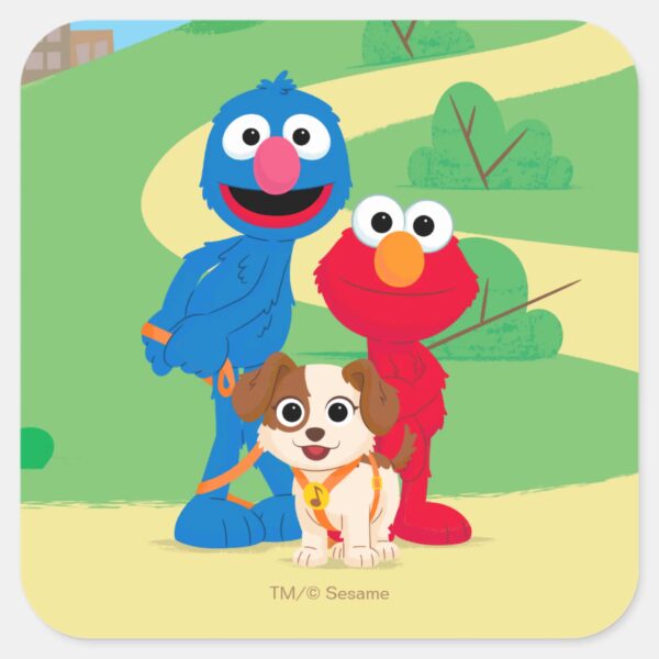 Sesame_Street___Tango_With_Grover_&_Elmo_Square_Sticker_1 Sesame Street Tango With Grover Elmo Square Sticker
