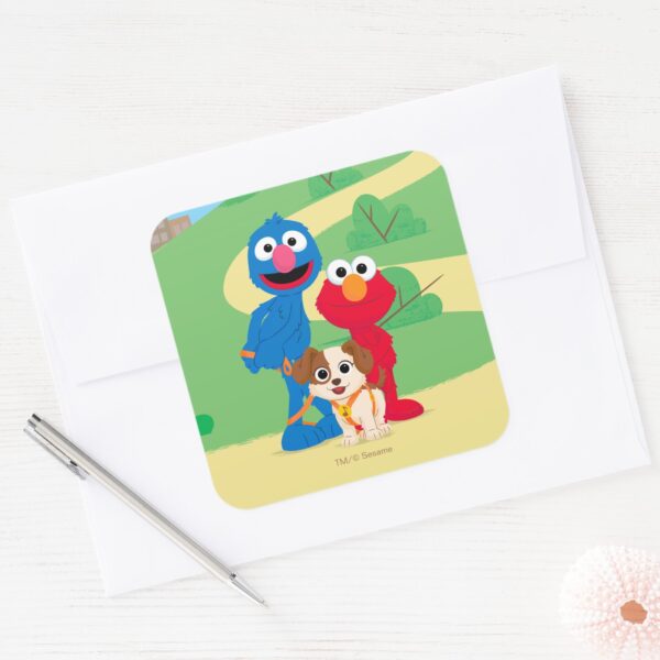 Sesame_Street___Tango_With_Grover_&_Elmo_Square_Sticker_3 Sesame Street Tango With Grover Elmo Square Sticker