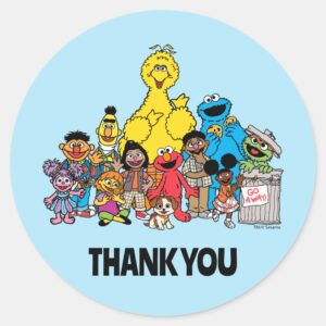 Sesame_Street___Thank_You___Party_Favor_Classic_Round_Sticker_1 Sesame Street Thank You Party Favor Classic Round Sticker