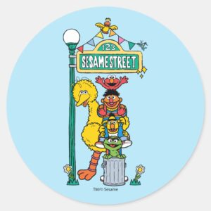 Sesame Street Under The Sesame Street Sign Classic Round Sticker