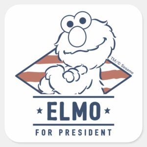 Sesame Street Vintage Elmo For President Square Sticker