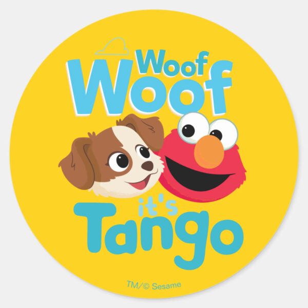 Sesame_Street___Woof_Woof_It's_Tango_&_Elmo_Classic_Round_Sticker_1 Sesame Street Woof Woof Its Tango Elmo Classic Round Sticker