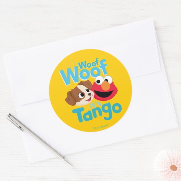 Sesame_Street___Woof_Woof_It's_Tango_&_Elmo_Classic_Round_Sticker_3 Sesame Street Woof Woof Its Tango Elmo Classic Round Sticker