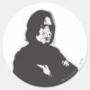 Severus_Snape_Arms_Crossed_B-W_Classic_Round_Sticker_1 Severus Snape Arms Crossed B W Classic Round Sticker