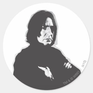 Severus Snape Arms Crossed B W Classic Round Sticker