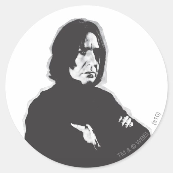 Severus_Snape_Arms_Crossed_B-W_Classic_Round_Sticker_1 Severus Snape Arms Crossed B W Classic Round Sticker
