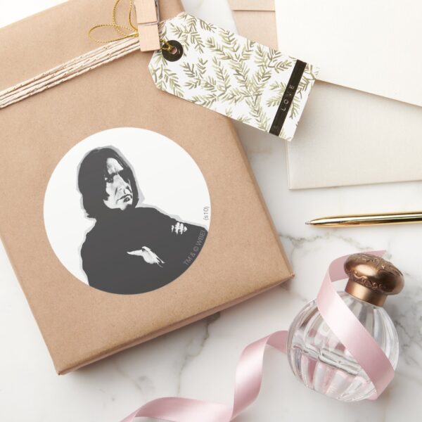 Severus_Snape_Arms_Crossed_B-W_Classic_Round_Sticker_5 Severus Snape Arms Crossed B W Classic Round Sticker