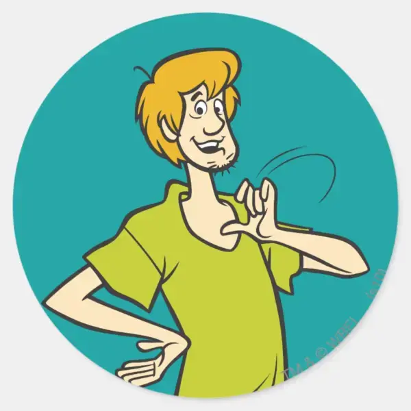 Shaggy_Gesturing_Classic_Round_Sticker_1 Shaggy Gesturing Classic Round Sticker