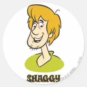 Shaggy Name Graphic Classic Round Sticker