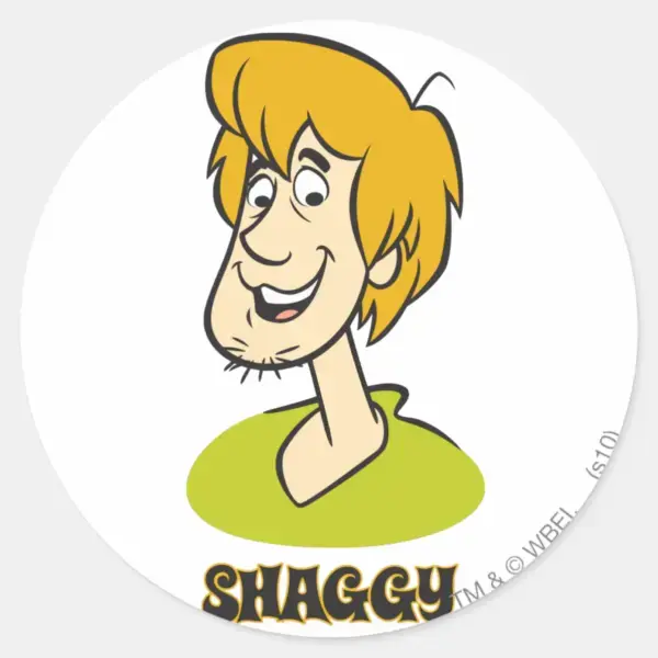 Shaggy_Name_Graphic_Classic_Round_Sticker_1 Shaggy Name Graphic Classic Round Sticker