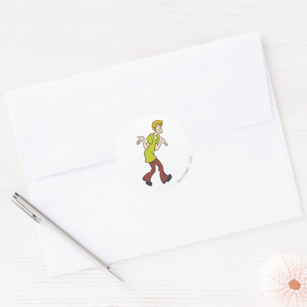 Shaggy_Shrug_Classic_Round_Sticker_3 Shaggy Shrug Classic Round Sticker