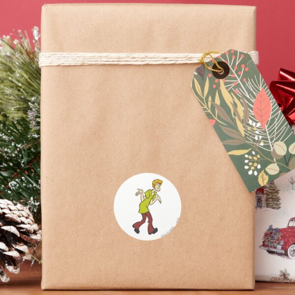 Shaggy_Shrug_Classic_Round_Sticker_6 Shaggy Shrug Classic Round Sticker