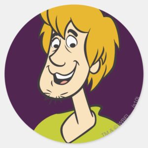 Shaggy Smiling Classic Round Sticker