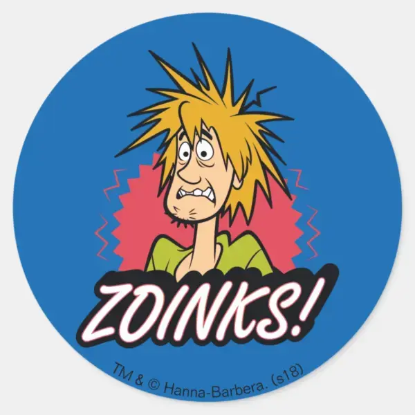 Shaggy__Zoinks!__Graphic_Classic_Round_Sticker_1 Shaggy Zoinks Graphic Classic Round Sticker