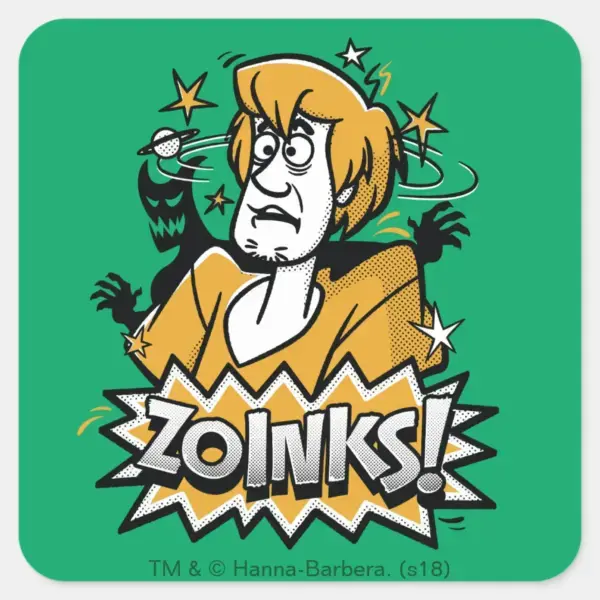 Shaggy__Zoinks!__Halftone_Graphic_Square_Sticker_1 Shaggy Zoinks Halftone Graphic Square Sticker