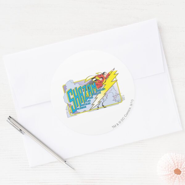 Shazam_Acronym_2_Classic_Round_Sticker_3 Shazam Acronym 2 Classic Round Sticker