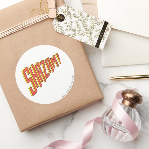 Shazam_Logo_Red_Yellow_Classic_Round_Sticker_5 Shazam Logo Red Yellow Classic Round Sticker