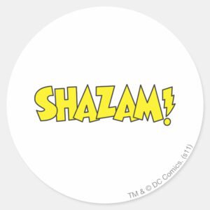Shazam Logo Yellow Classic Round Sticker