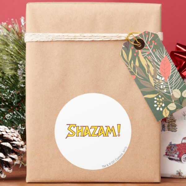 Shazam_Logo_Yellow_Red_Classic_Round_Sticker_5 Shazam Logo Yellow Red Classic Round Sticker