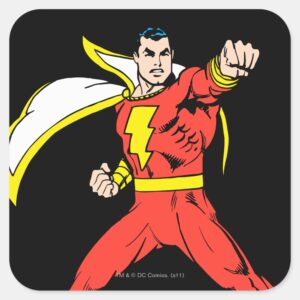 Shazam Ready To Fight Square Sticker