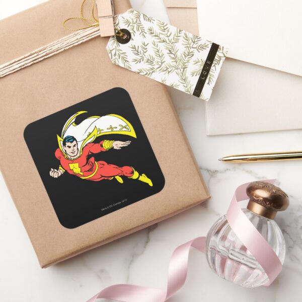 Shazam_Soaring_Square_Sticker_5 Shazam Soaring Square Sticker