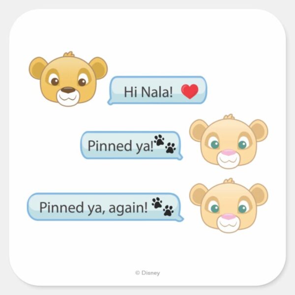 Simba Nala Conversation Square Sticker