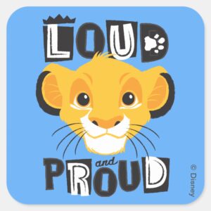 Simba Loud And Proud Square Sticker