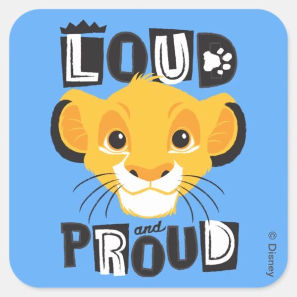 Simba Loud And Proud Square Sticker