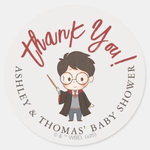 Simple Harry Potter Baby Shower Classic Round Sticker