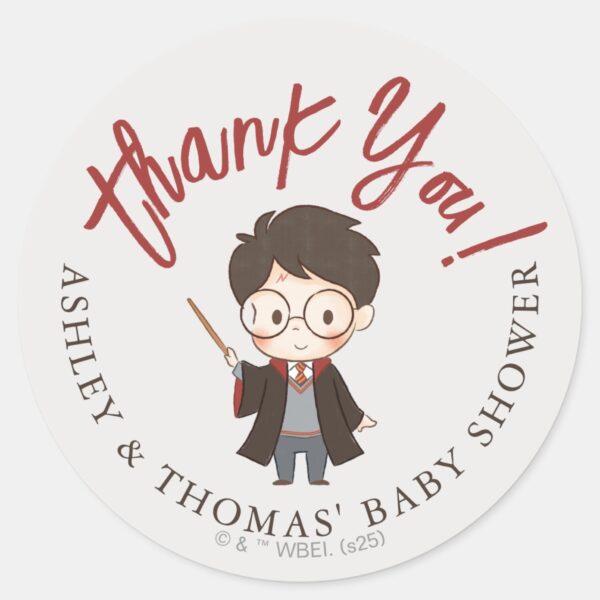 Simple_Harry_Potter_Baby_Shower_Classic_Round_Sticker_1 Simple Harry Potter Baby Shower Classic Round Sticker