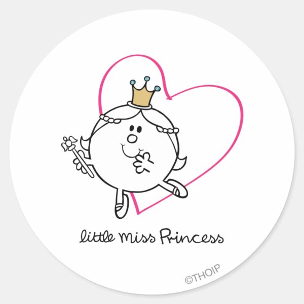 Simple_Little_Miss_Princess___Pink_Heart_Classic_Round_Sticker_1 Simple Little Miss Princess Pink Heart Classic Round Sticker