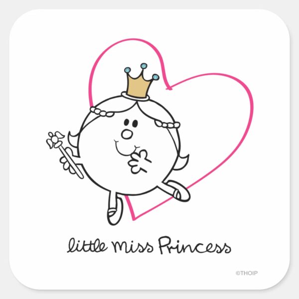 Simple_Little_Miss_Princess___Pink_Heart_Square_Sticker_1 Simple Little Miss Princess Pink Heart Square Sticker