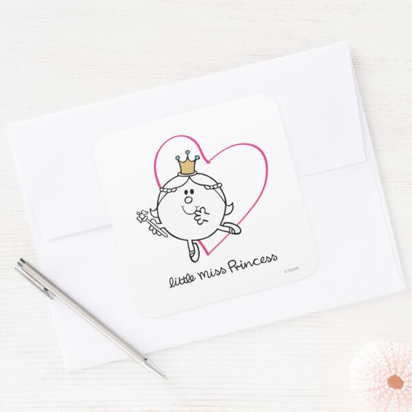 Simple_Little_Miss_Princess___Pink_Heart_Square_Sticker_3 Simple Little Miss Princess Pink Heart Square Sticker