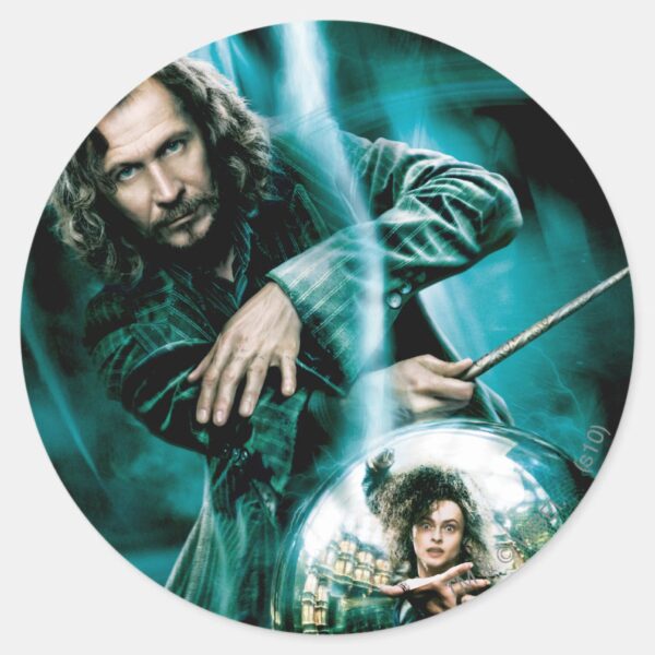 Sirius_Black_and_Bellatrix_Lestrange_Classic_Round_Sticker_1 Sirius Black And Bellatrix Lestrange Classic Round Sticker