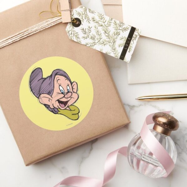 Sketch_Dopey_Classic_Round_Sticker_5 Sketch Dopey Classic Round Sticker