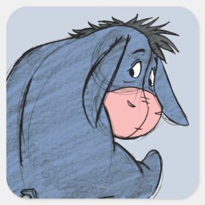 Sketch_Eeyore_1_Square_Sticker_1 Sketch Eeyore 1 Square Sticker