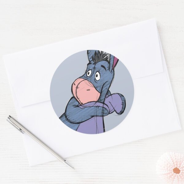 Sketch_Eeyore_2_Classic_Round_Sticker_3 Sketch Eeyore 2 Classic Round Sticker
