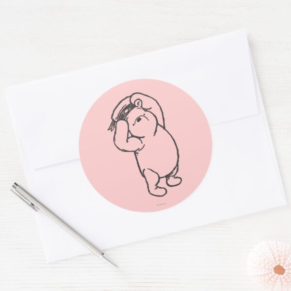 Sketch Winnie The Pooh 1 Classic Round Sticker
