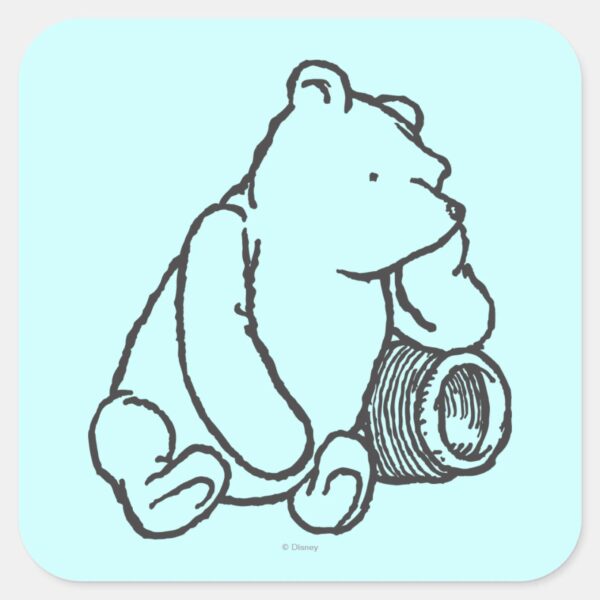 Sketch_Winnie_the_Pooh_2_Square_Sticker_1 Sketch Winnie The Pooh 2 Square Sticker